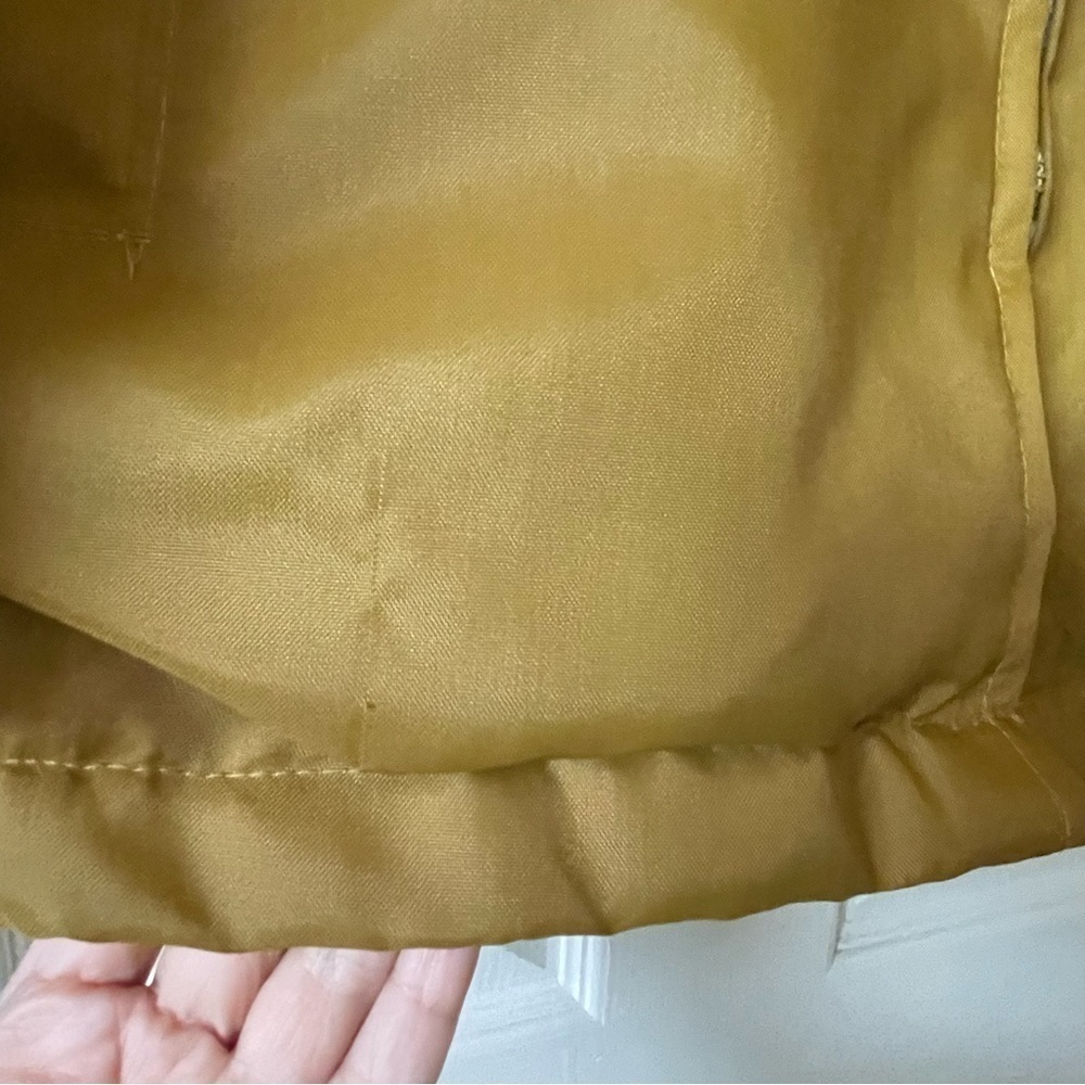 Ford Vintage Rare 90s Winter Jacket Zip Up Fuzzy Lined  Yellow Mustard Size l - Picture 12 of 16